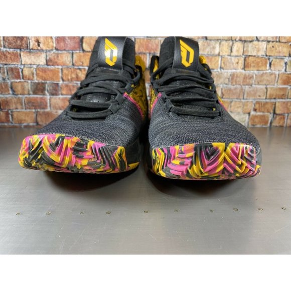 Adidas Dame 5 Core Black Shock Pink Asia Tour Sneakers (EF9367) Men's Size 11.5 - Picture 2 of 8